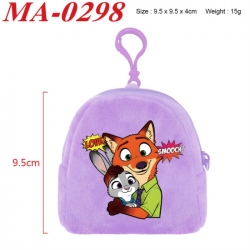 Zootopia Anime cartoon plush coin purse 9.5X9.5X4cm