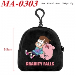 Gravity Falls Anime cartoon plush coin purse 9.5X9.5X4cm