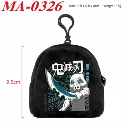 Demon Slayer Kimets Anime cartoon plush coin purse 9.5X9.5X4cm