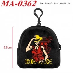 One Piece Anime cartoon plush coin purse 9.5X9.5X4cm