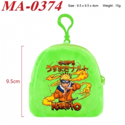 Naruto Anime cartoon plush coin purse 9.5X9.5X4cm