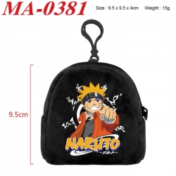 Naruto Anime cartoon plush coin purse 9.5X9.5X4cm