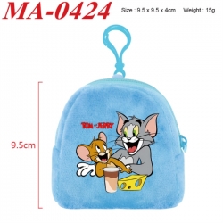 Tom and Jerry Anime cartoon plush coin purse 9.5X9.5X4cm
