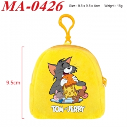 Tom and Jerry Anime cartoon plush coin purse 9.5X9.5X4cm
