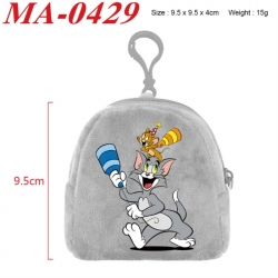 Tom and Jerry Anime cartoon plush coin purse 9.5X9.5X4cm