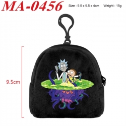 Rick and Morty Anime cartoon plush coin purse 9.5X9.5X4cm
