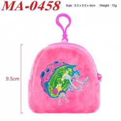 Rick and Morty Anime cartoon plush coin purse 9.5X9.5X4cm