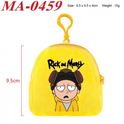 Rick and Morty Anime cartoon plush coin purse 9.5X9.5X4cm