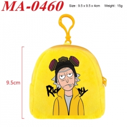 Rick and Morty Anime cartoon plush coin purse 9.5X9.5X4cm