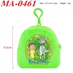 Rick and Morty Anime cartoon plush coin purse 9.5X9.5X4cm