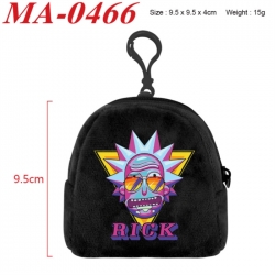 Rick and Morty Anime cartoon plush coin purse 9.5X9.5X4cm