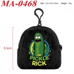 Rick and Morty Anime cartoon plush coin purse 9.5X9.5X4cm