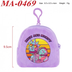 Rick and Morty Anime cartoon plush coin purse 9.5X9.5X4cm