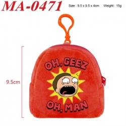 Rick and Morty Anime cartoon plush coin purse 9.5X9.5X4cm