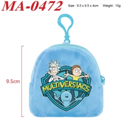 Rick and Morty Anime cartoon plush coin purse 9.5X9.5X4cm