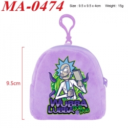 Rick and Morty Anime cartoon plush coin purse 9.5X9.5X4cm