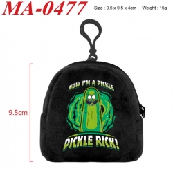 Rick and Morty Anime cartoon plush coin purse 9.5X9.5X4cm