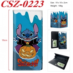 Lilo & Stitch Anime peripheral long three fold wallet 19x10x2cm