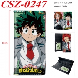 My Hero Academia Anime peripheral long three fold wallet 19x10x2cm