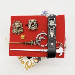 Harry Potter Anime peripheral keychain ring badge box set