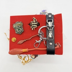 Harry Potter Anime peripheral keychain ring badge box set