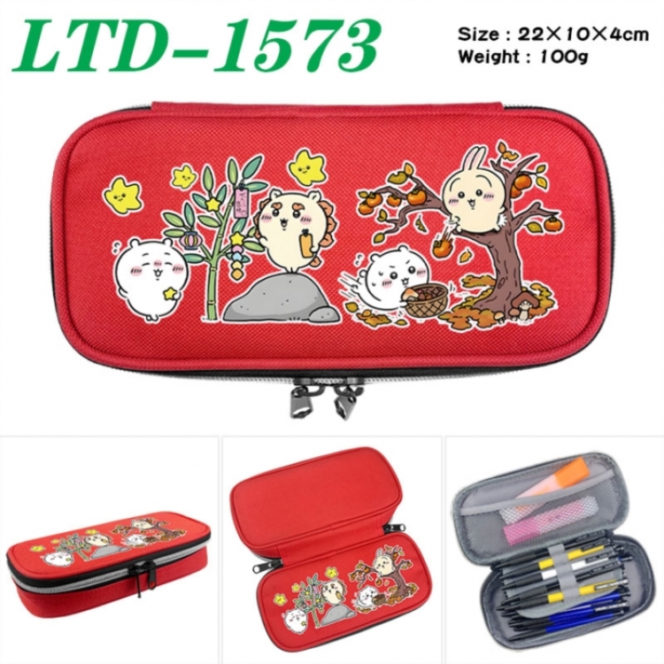 Chiikawa Anime Waterproof canvas zipper clamshell pencil case pencil case 22x10x4cm
