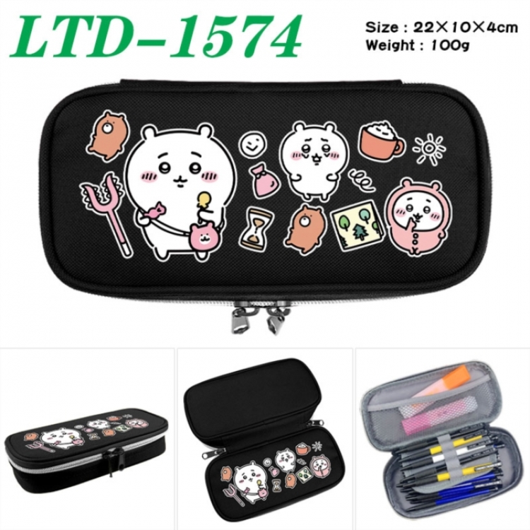 Chiikawa Anime Waterproof canvas zipper clamshell pencil case pencil case 22x10x4cm