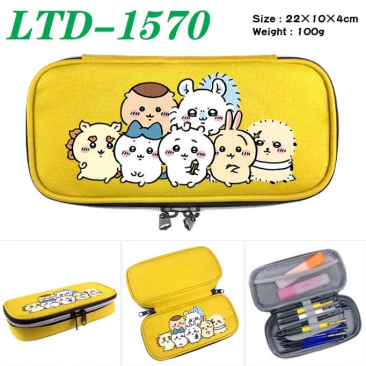Chiikawa Anime Waterproof canvas zipper clamshell pencil case pencil case 22x10x4cm