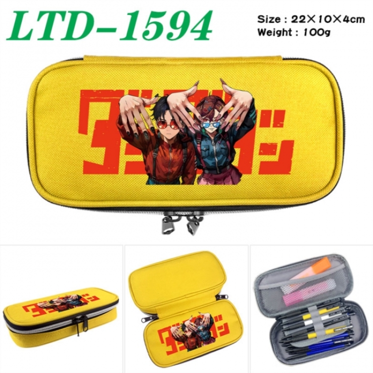 DANDADAN Anime Waterproof canvas zipper clamshell pencil case pencil case 22x10x4cm