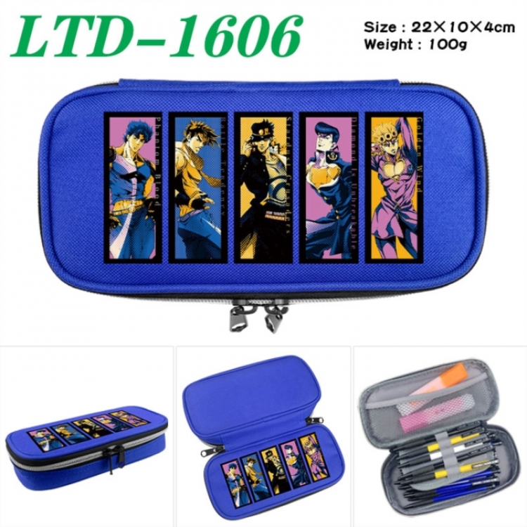JoJos Bizarre Adventure Anime Waterproof canvas zipper clamshell pencil case pencil case 22x10x4cm