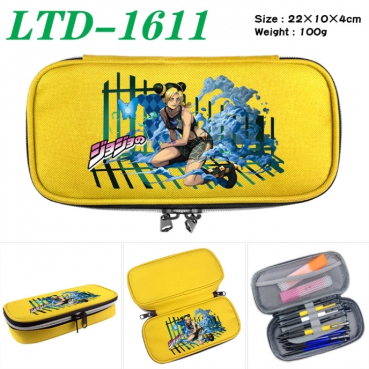 JoJos Bizarre Adventure Anime Waterproof canvas zipper clamshell pencil case pencil case 22x10x4cm