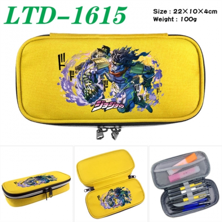 JoJos Bizarre Adventure Anime Waterproof canvas zipper clamshell pencil case pencil case 22x10x4cm