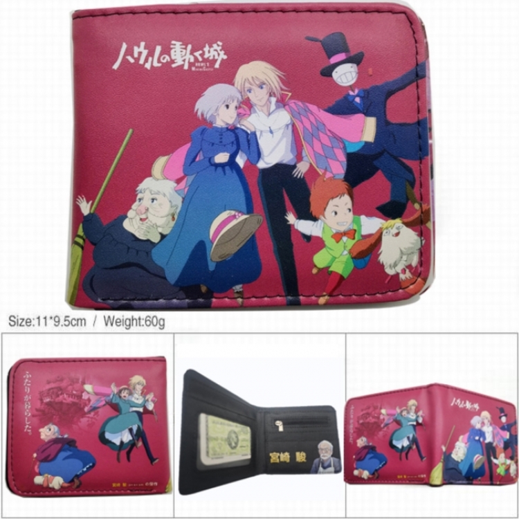 Hauru no ugoku shiro 3D concave convex two fold short card wallet wallet wallet 11X9.5X2cm 65G