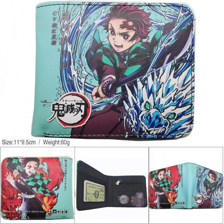 Demon Slayer Kimets 3D concave convex two fold short card wallet wallet wallet 11X9.5X2cm 65G