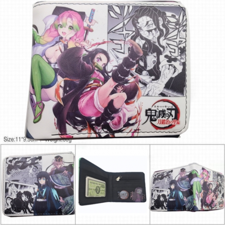 Demon Slayer Kimets 3D concave convex two fold short card wallet wallet wallet 11X9.5X2cm 65G