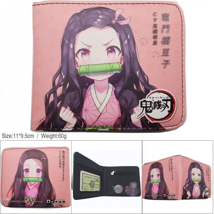 Demon Slayer Kimets 3D concave convex two fold short card wallet wallet wallet 11X9.5X2cm 65G