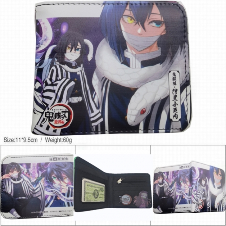 Demon Slayer Kimets 3D concave convex two fold short card wallet wallet wallet 11X9.5X2cm 65G