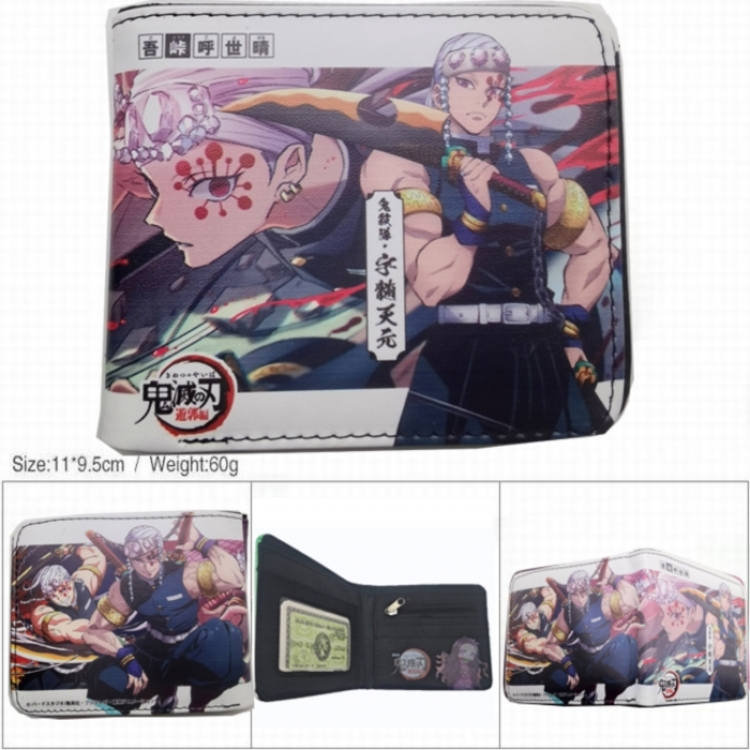 Demon Slayer Kimets 3D concave convex two fold short card wallet wallet wallet 11X9.5X2cm 65G