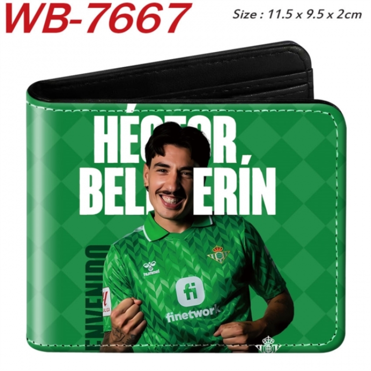 Football Anime color short full zip folding wallet 10x12x2.5cm