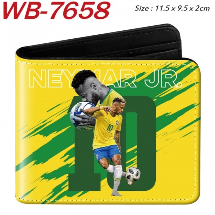 Football Anime color short full zip folding wallet 10x12x2.5cm