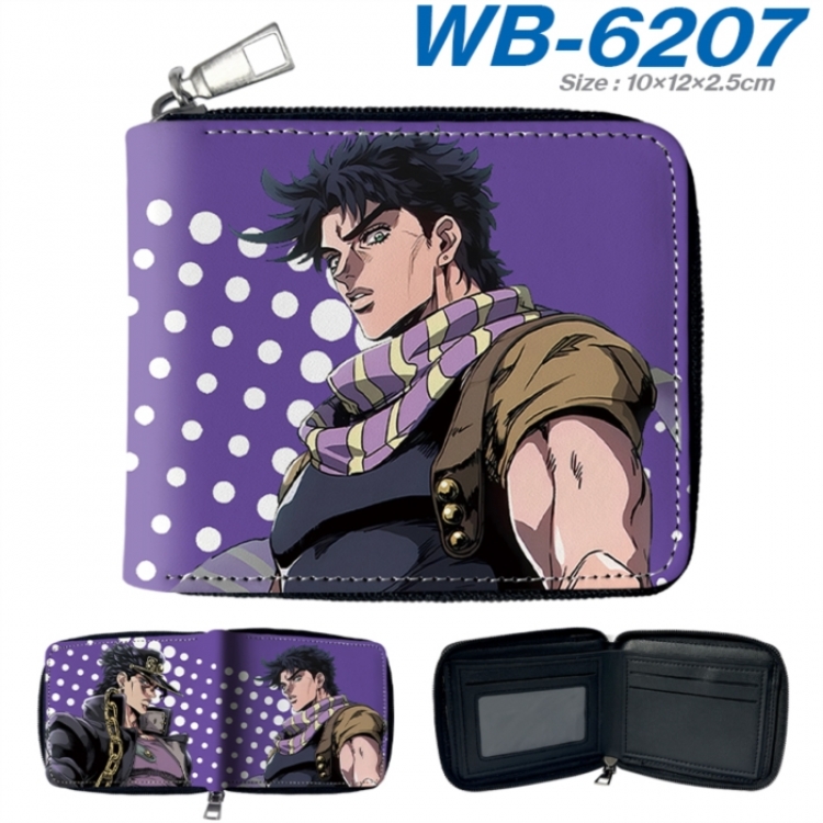 JoJos Bizarre Adventure Anime color short full zip folding wallet 10x12x2.5cm