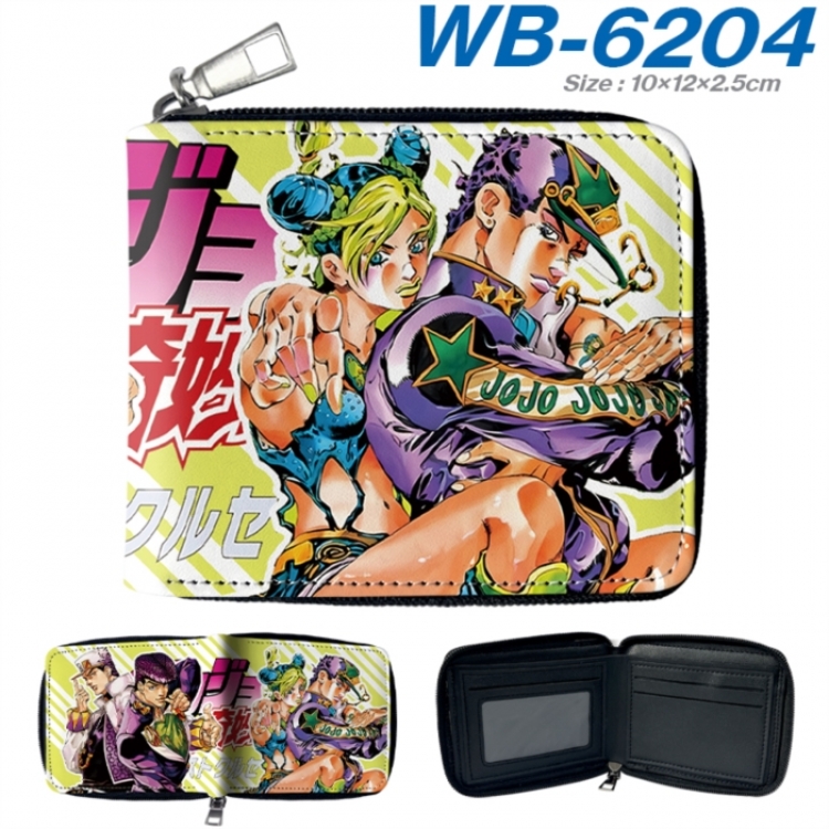 JoJos Bizarre Adventure Anime color short full zip folding wallet 10x12x2.5cm
