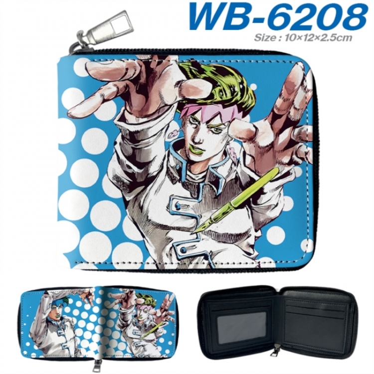 JoJos Bizarre Adventure Anime color short full zip folding wallet 10x12x2.5cm