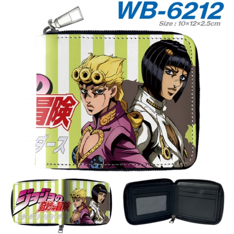 JoJos Bizarre Adventure Anime color short full zip folding wallet 10x12x2.5cm