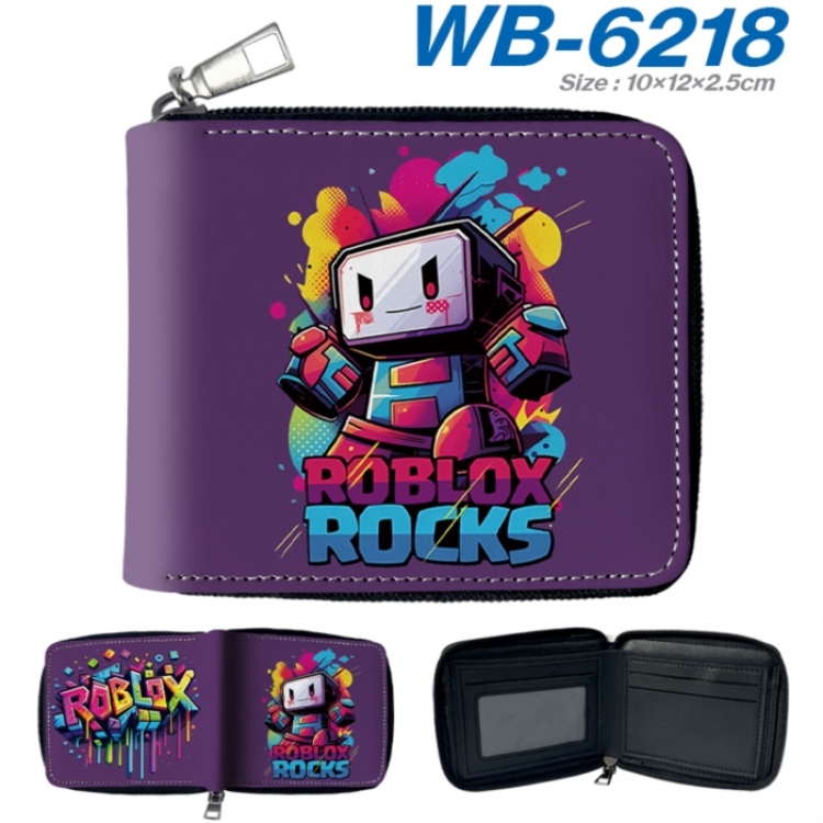 Roblox Anime color short full zip folding wallet 10x12x2.5cm