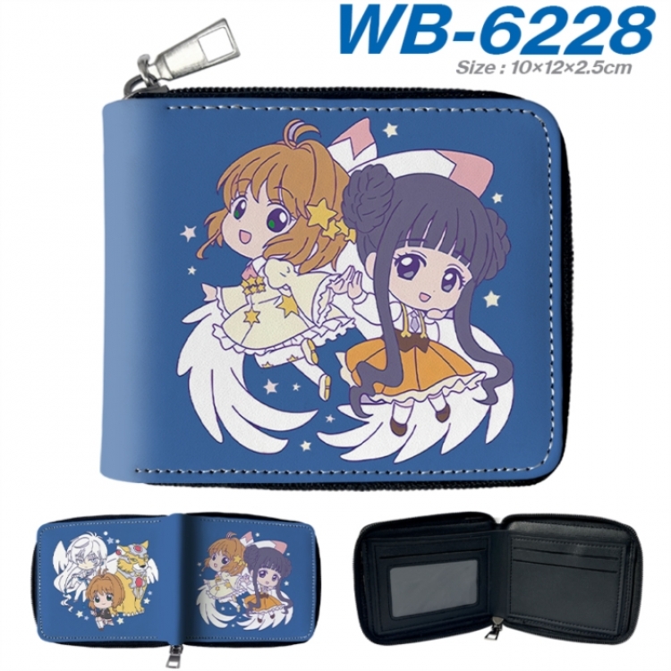 Card Captor Sakura Anime color short full zip folding wallet 10x12x2.5cm