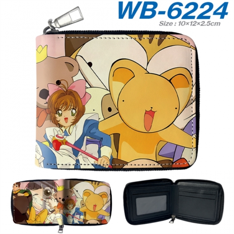 Card Captor Sakura Anime color short full zip folding wallet 10x12x2.5cm