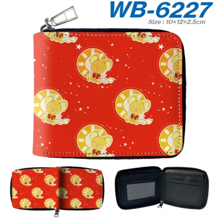 Card Captor Sakura Anime color short full zip folding wallet 10x12x2.5cm