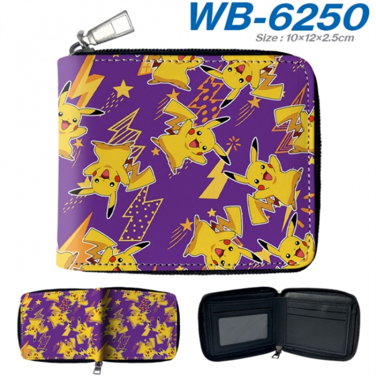 Pokemon Anime color short full zip folding wallet 10x12x2.5cm