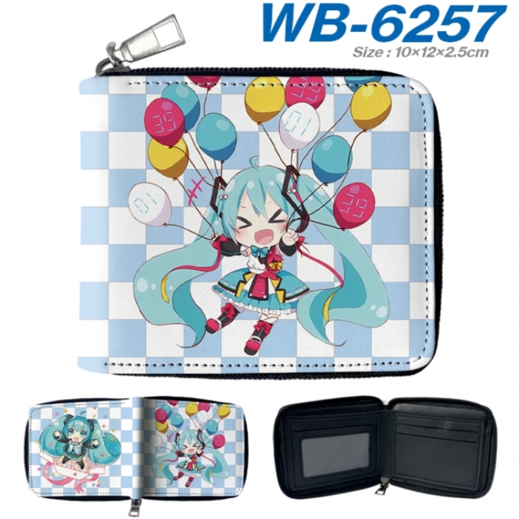Hatsune Miku Anime color short full zip folding wallet 10x12x2.5cm